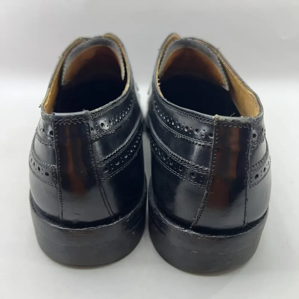 Royal Tweed by Cheaney Church’s Longwing Shoes Men Size 10.5 Black Brogue Oxford